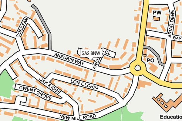 SA2 8NW map - OS OpenMap – Local (Ordnance Survey)
