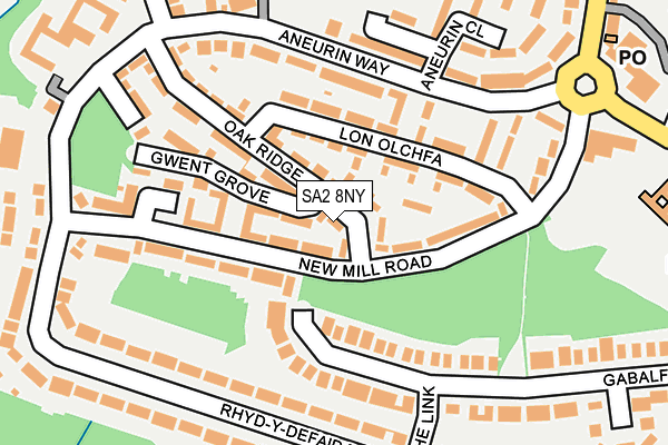 SA2 8NY map - OS OpenMap – Local (Ordnance Survey)