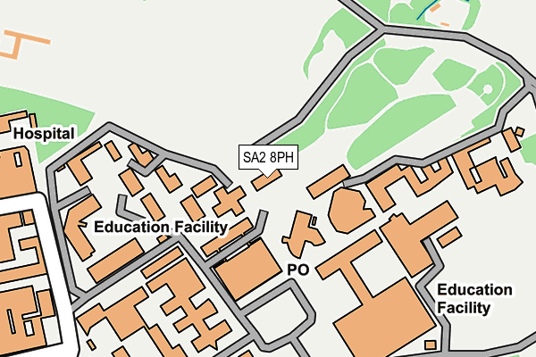 SA2 8PH map - OS OpenMap – Local (Ordnance Survey)