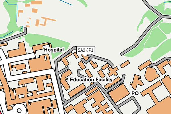 SA2 8PJ map - OS OpenMap – Local (Ordnance Survey)