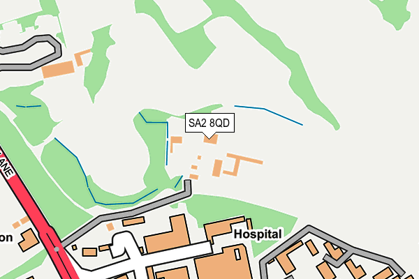 SA2 8QD map - OS OpenMap – Local (Ordnance Survey)