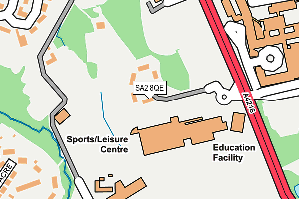 SA2 8QE map - OS OpenMap – Local (Ordnance Survey)