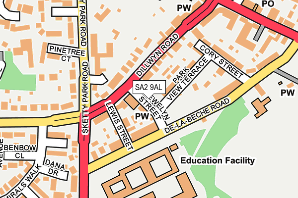SA2 9AL map - OS OpenMap – Local (Ordnance Survey)