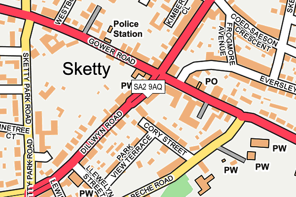 SA2 9AQ map - OS OpenMap – Local (Ordnance Survey)
