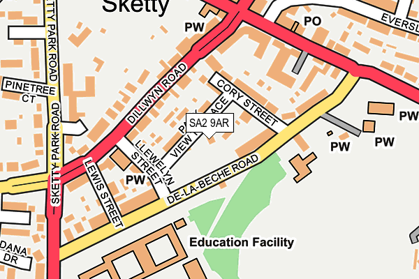 SA2 9AR map - OS OpenMap – Local (Ordnance Survey)