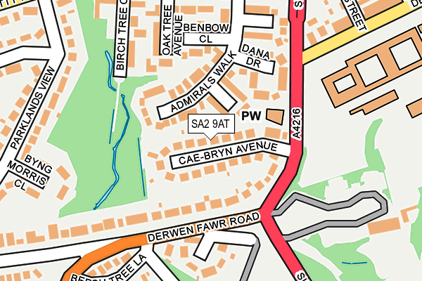 SA2 9AT map - OS OpenMap – Local (Ordnance Survey)