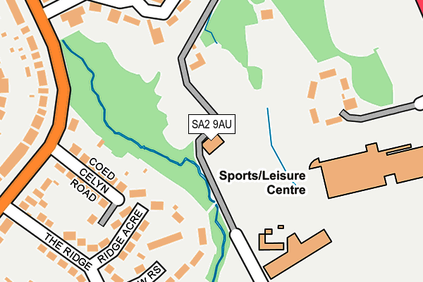 SA2 9AU map - OS OpenMap – Local (Ordnance Survey)