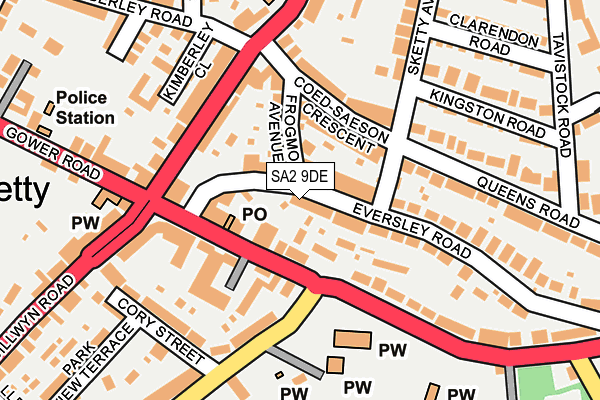 SA2 9DE map - OS OpenMap – Local (Ordnance Survey)