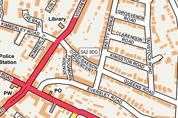 SA2 9DG map - OS OpenMap – Local (Ordnance Survey)