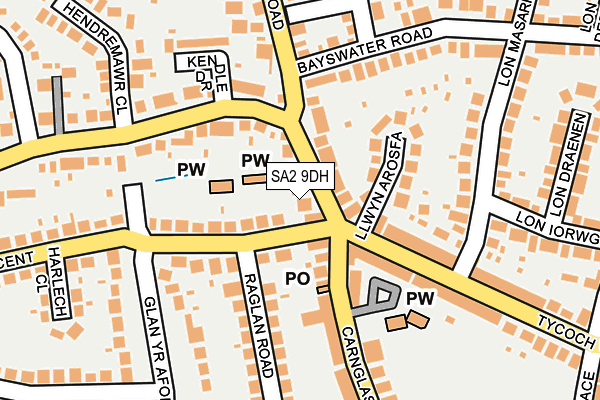 SA2 9DH map - OS OpenMap – Local (Ordnance Survey)