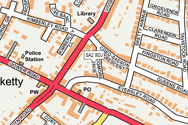 SA2 9DJ map - OS OpenMap – Local (Ordnance Survey)