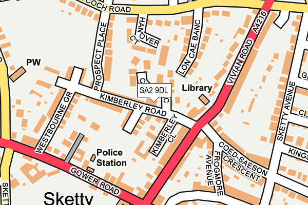 SA2 9DL map - OS OpenMap – Local (Ordnance Survey)