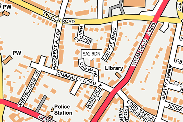 SA2 9DN map - OS OpenMap – Local (Ordnance Survey)