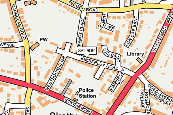 SA2 9DP map - OS OpenMap – Local (Ordnance Survey)