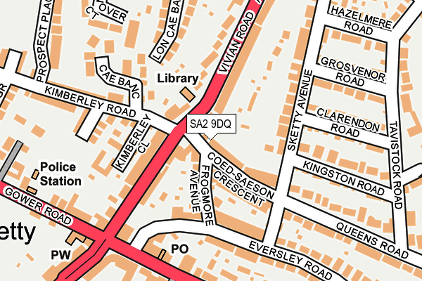 SA2 9DQ map - OS OpenMap – Local (Ordnance Survey)