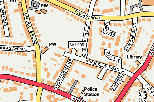 SA2 9DR map - OS OpenMap – Local (Ordnance Survey)
