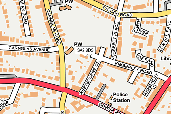 SA2 9DS map - OS OpenMap – Local (Ordnance Survey)