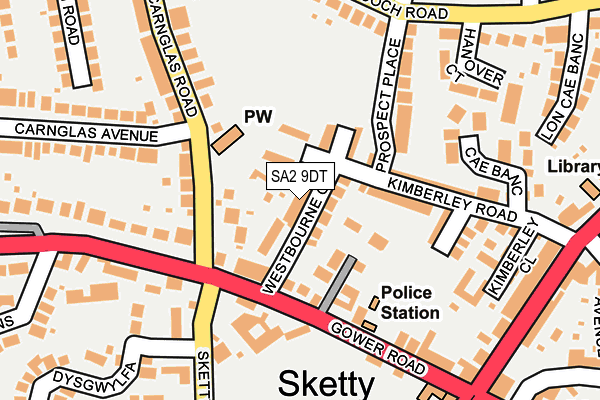 SA2 9DT map - OS OpenMap – Local (Ordnance Survey)