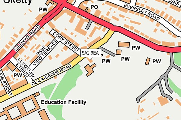 SA2 9EA map - OS OpenMap – Local (Ordnance Survey)