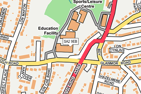 SA2 9EB map - OS OpenMap – Local (Ordnance Survey)