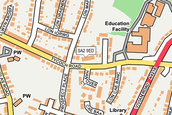 SA2 9ED map - OS OpenMap – Local (Ordnance Survey)