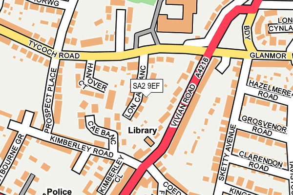 SA2 9EF map - OS OpenMap – Local (Ordnance Survey)