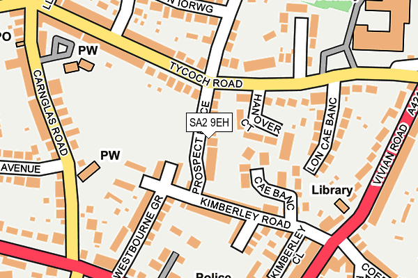 SA2 9EH map - OS OpenMap – Local (Ordnance Survey)