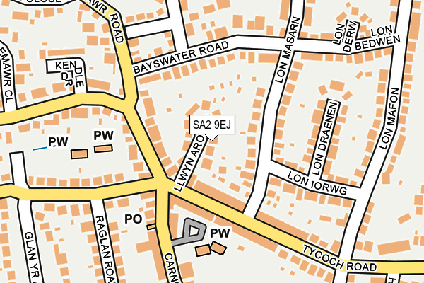 SA2 9EJ map - OS OpenMap – Local (Ordnance Survey)