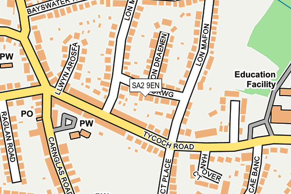 SA2 9EN map - OS OpenMap – Local (Ordnance Survey)