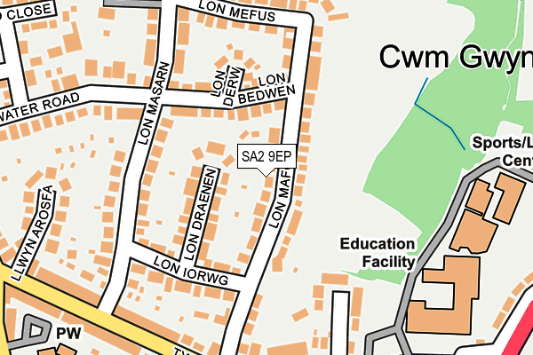 SA2 9EP map - OS OpenMap – Local (Ordnance Survey)