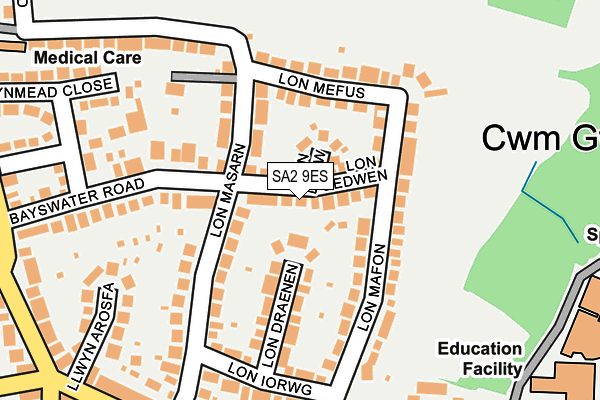 SA2 9ES map - OS OpenMap – Local (Ordnance Survey)