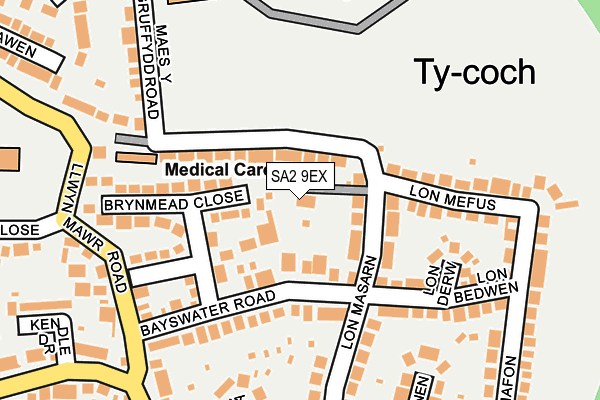 SA2 9EX map - OS OpenMap – Local (Ordnance Survey)