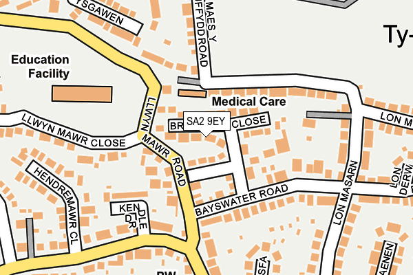 SA2 9EY map - OS OpenMap – Local (Ordnance Survey)