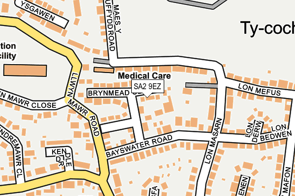 SA2 9EZ map - OS OpenMap – Local (Ordnance Survey)
