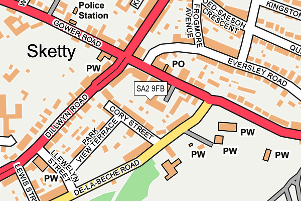 SA2 9FB map - OS OpenMap – Local (Ordnance Survey)