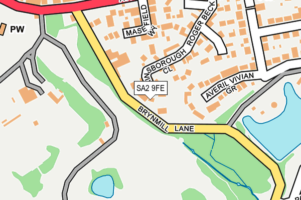 SA2 9FE map - OS OpenMap – Local (Ordnance Survey)