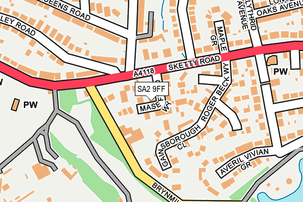 SA2 9FF map - OS OpenMap – Local (Ordnance Survey)
