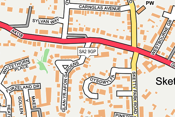 SA2 9GP map - OS OpenMap – Local (Ordnance Survey)