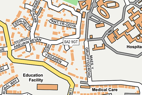 SA2 9GT map - OS OpenMap – Local (Ordnance Survey)