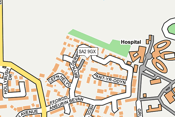 SA2 9GX map - OS OpenMap – Local (Ordnance Survey)