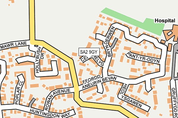 SA2 9GY map - OS OpenMap – Local (Ordnance Survey)