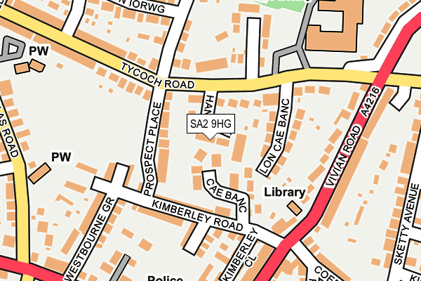 SA2 9HG map - OS OpenMap – Local (Ordnance Survey)