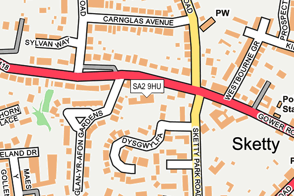 SA2 9HU map - OS OpenMap – Local (Ordnance Survey)