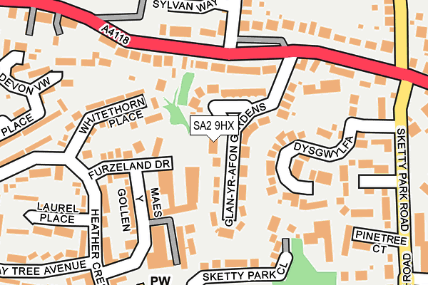 SA2 9HX map - OS OpenMap – Local (Ordnance Survey)