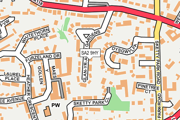 SA2 9HY map - OS OpenMap – Local (Ordnance Survey)