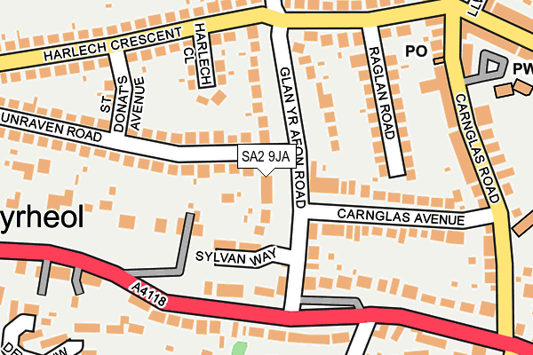 SA2 9JA map - OS OpenMap – Local (Ordnance Survey)