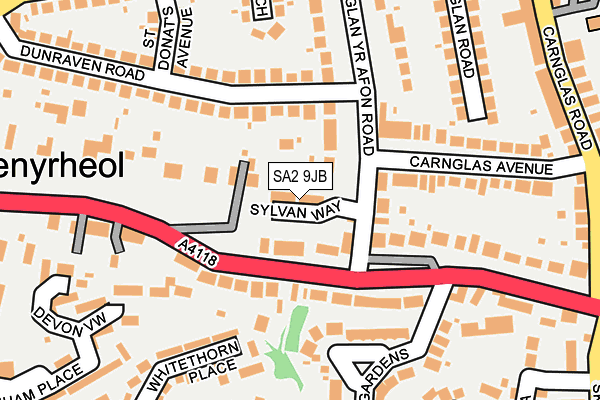 SA2 9JB map - OS OpenMap – Local (Ordnance Survey)