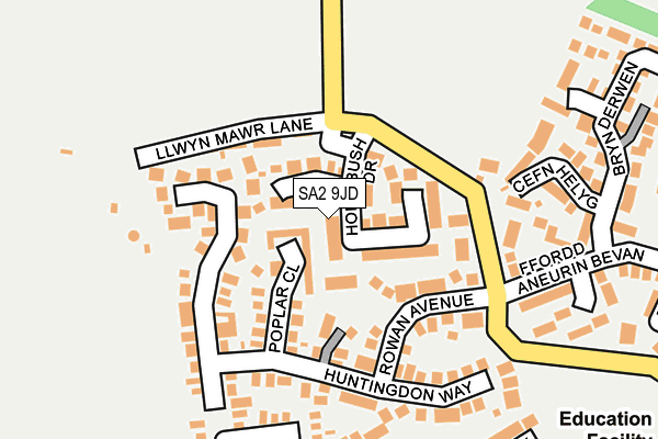 SA2 9JD map - OS OpenMap – Local (Ordnance Survey)