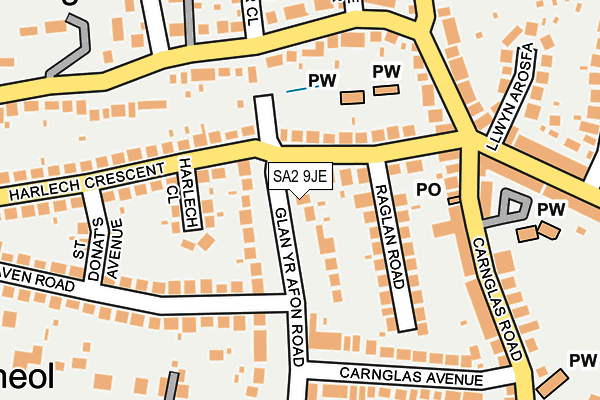SA2 9JE map - OS OpenMap – Local (Ordnance Survey)