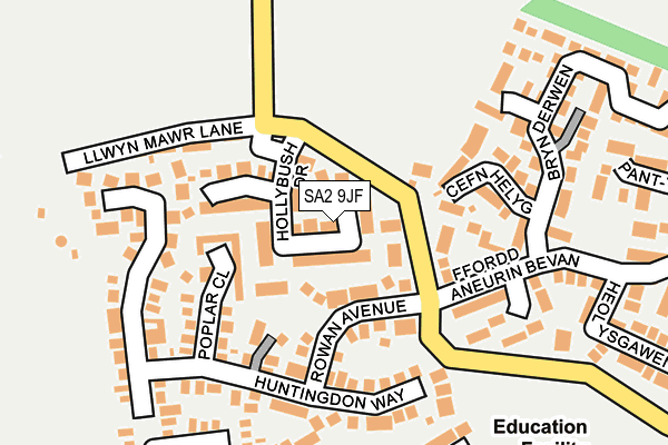 SA2 9JF map - OS OpenMap – Local (Ordnance Survey)